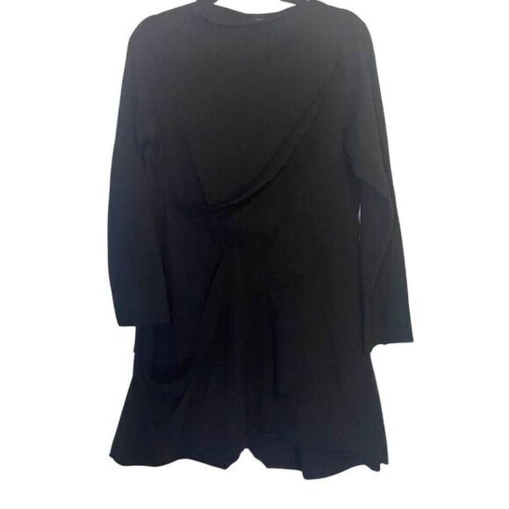Cynthia Ashby | Black Asymmetrical Layers Cotton 3/4 Sleeve Unique Dress